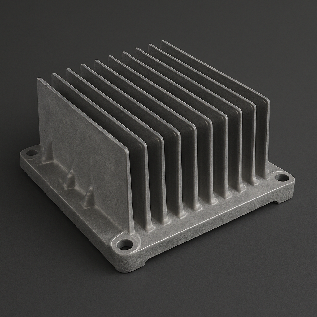 Die cast aluminum 5G base station heat sink with deep fins